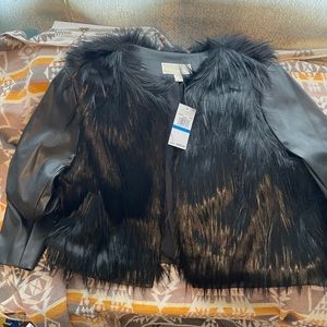 XL Faux Fur & Leather Michael Kots Jacket